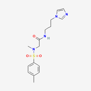 molecular formula C16H22N4O3S B7684509 N-benzyl-2-(N-methyl4-methylbenzenesulfonamido)acetamide 