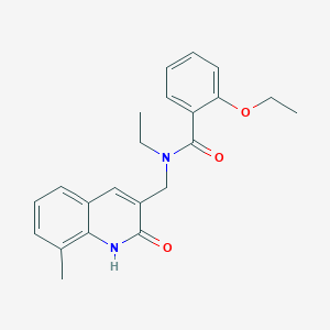 molecular formula C22H24N2O3 B7684515 2-ethoxy-N-ethyl-N-((2-hydroxy-8-methylquinolin-3-yl)methyl)benzamide 