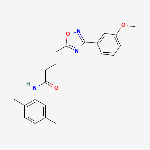 molecular formula C21H23N3O3 B7684542 N-(2,5-dimethylphenyl)-4-[3-(3-methoxyphenyl)-1,2,4-oxadiazol-5-yl]butanamide 