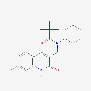 N-cyclohexyl-N-((2-hydroxy-7-methylquinolin-3-yl)methyl)pivalamide