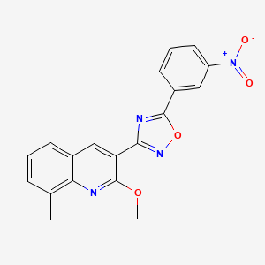 3-(2-methoxy-8-methylquinolin-3-yl)-5-(3-nitrophenyl)-1,2,4-oxadiazole