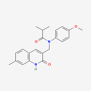 N-((2-hydroxy-7-methylquinolin-3-yl)methyl)-N-(4-methoxyphenyl)isobutyramide