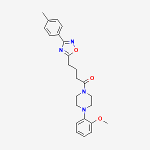 molecular formula C24H28N4O3 B7684621 1-[4-(2-Methoxyphenyl)piperazin-1-yl]-4-[3-(4-methylphenyl)-1,2,4-oxadiazol-5-yl]butan-1-one 