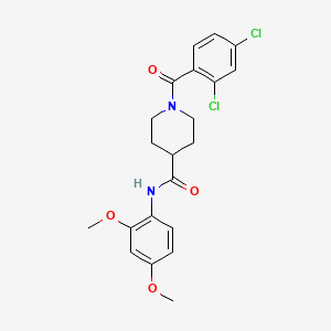 molecular formula C21H22Cl2N2O4 B7684627 1-(2,4-dichlorobenzoyl)-N-(2,4-dimethoxyphenyl)piperidine-4-carboxamide 