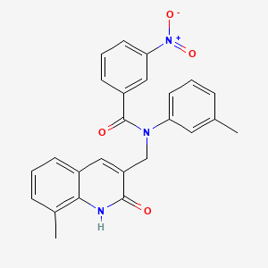 N-((2-hydroxy-8-methylquinolin-3-yl)methyl)-3-nitro-N-(m-tolyl)benzamide