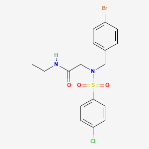 molecular formula C17H18BrClN2O3S B7684662 2-{N-[(4-bromophenyl)methyl]-4-chlorobenzenesulfonamido}-N-ethylacetamide 