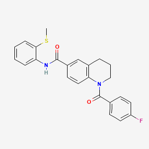 molecular formula C24H21FN2O2S B7684703 1-(4-fluorobenzoyl)-N-[3-(methylsulfanyl)phenyl]-1,2,3,4-tetrahydroquinoline-6-carboxamide 