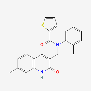 N-((2-hydroxy-7-methylquinolin-3-yl)methyl)-N-(o-tolyl)thiophene-2-carboxamide