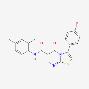 molecular formula C21H16FN3O2S B7684724 butyl 4-[3-(4-fluorophenyl)-5-oxo-5H-[1,3]thiazolo[3,2-a]pyrimidine-6-amido]benzoate 