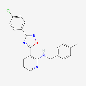 3-[3-(4-chlorophenyl)-1,2,4-oxadiazol-5-yl]-N-[(4-methylphenyl)methyl]pyridin-2-amine