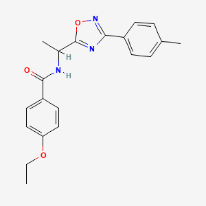 molecular formula C20H21N3O3 B7684758 4-ethoxy-N-[1-[3-(4-methylphenyl)-1,2,4-oxadiazol-5-yl]ethyl]benzamide 