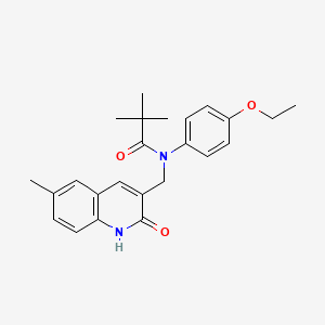 N-(4-ethoxyphenyl)-N-((2-hydroxy-6-methylquinolin-3-yl)methyl)pivalamide