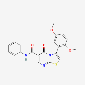 molecular formula C21H17N3O4S B7684798 N-(3-chloro-2-methylphenyl)-3-(2,5-dimethoxyphenyl)-5-oxo-5H-[1,3]thiazolo[3,2-a]pyrimidine-6-carboxamide 