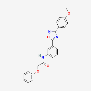 molecular formula C24H21N3O4 B7684831 N-{3-[3-(4-methoxyphenyl)-1,2,4-oxadiazol-5-yl]phenyl}-2-(2-methylphenoxy)acetamide 