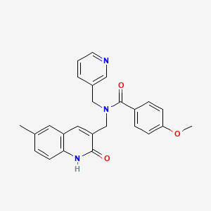 N-((2-hydroxy-6-methylquinolin-3-yl)methyl)-4-methoxy-N-(pyridin-3-ylmethyl)benzamide