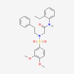 molecular formula C26H30N2O5S B7684890 N-(2-ETHYLPHENYL)-2-[N-(2-PHENYLETHYL)3,4-DIMETHOXYBENZENESULFONAMIDO]ACETAMIDE 