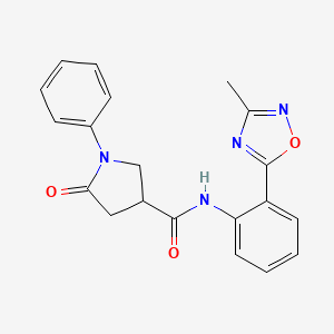 molecular formula C20H18N4O3 B7684895 N-[2-(3-methyl-1,2,4-oxadiazol-5-yl)phenyl]-5-oxo-1-phenylpyrrolidine-3-carboxamide 