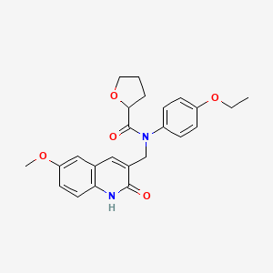 molecular formula C24H26N2O5 B7684899 N-(4-ethoxyphenyl)-N-[(6-methoxy-2-oxo-1,2-dihydroquinolin-3-yl)methyl]tetrahydrofuran-2-carboxamide CAS No. 672914-33-9