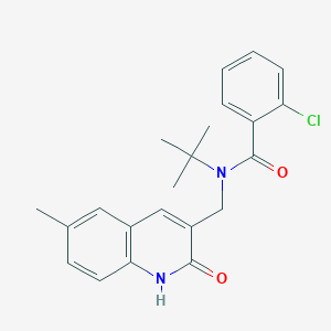 N-(tert-butyl)-2-chloro-N-((2-hydroxy-6-methylquinolin-3-yl)methyl)benzamide