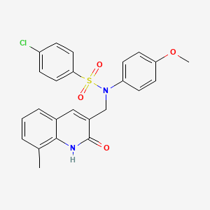 4-chloro-N-((2-hydroxy-8-methylquinolin-3-yl)methyl)-N-(4-methoxyphenyl)benzenesulfonamide