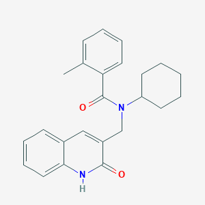 N-cyclohexyl-N-((2-hydroxyquinolin-3-yl)methyl)-2-methylbenzamide