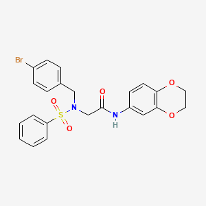 2-{N-[(4-BROMOPHENYL)METHYL]BENZENESULFONAMIDO}-N-(2,3-DIHYDRO-1,4-BENZODIOXIN-6-YL)ACETAMIDE