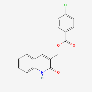 molecular formula C18H14ClNO3 B7684933 (2-hydroxy-8-methylquinolin-3-yl)methyl 4-chlorobenzoate 