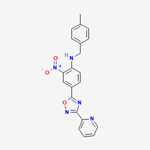 N-[(4-Methylphenyl)methyl]-2-nitro-4-[3-(pyridin-2-YL)-1,2,4-oxadiazol-5-YL]aniline