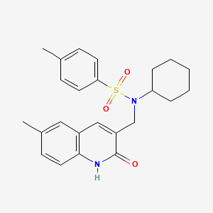 N-cyclohexyl-N-((2-hydroxy-6-methylquinolin-3-yl)methyl)-4-methylbenzenesulfonamide