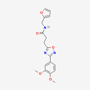 molecular formula C18H19N3O5 B7684948 3-[3-(3,4-dimethoxyphenyl)-1,2,4-oxadiazol-5-yl]-N-(furan-2-ylmethyl)propanamide 