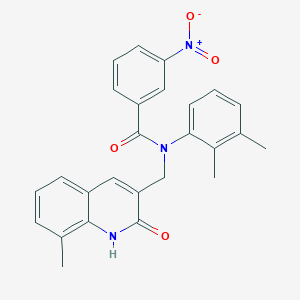 N-(2,3-dimethylphenyl)-N-((2-hydroxy-8-methylquinolin-3-yl)methyl)-3-nitrobenzamide