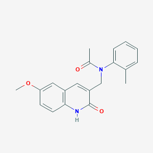 molecular formula C20H20N2O3 B7684958 N-((2-hydroxy-6-methoxyquinolin-3-yl)methyl)-N-(o-tolyl)acetamide 