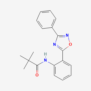 2,2-dimethyl-N-[2-(3-phenyl-1,2,4-oxadiazol-5-yl)phenyl]propanamide