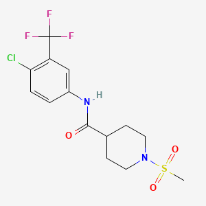 N-(4-chloro-3-(trifluoromethyl)phenyl)-1-(methylsulfonyl)piperidine-4-carboxamide