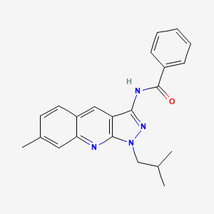 molecular formula C22H22N4O B7685017 N-(1-isobutyl-7-methyl-1H-pyrazolo[3,4-b]quinolin-3-yl)benzamide 