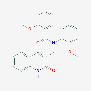 molecular formula C26H24N2O4 B7685052 N-((2-hydroxy-8-methylquinolin-3-yl)methyl)-2-methoxy-N-(2-methoxyphenyl)benzamide 