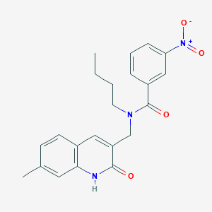 N-butyl-N-((2-hydroxy-7-methylquinolin-3-yl)methyl)-3-nitrobenzamide