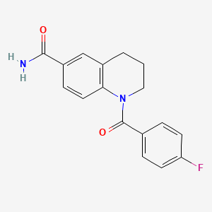 molecular formula C17H15FN2O2 B7685070 1-(4-Fluorobenzoyl)-3,4-dihydro-2H-quinoline-6-carboxamide CAS No. 1147185-91-8