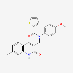 N-((2-hydroxy-7-methylquinolin-3-yl)methyl)-N-(4-methoxyphenyl)thiophene-2-carboxamide