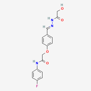 N-(4-fluorophenyl)-2-(4-{(E)-[2-(hydroxyacetyl)hydrazinylidene]methyl}phenoxy)acetamide