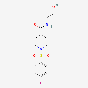 1-((4-fluorophenyl)sulfonyl)-N-(2-hydroxyethyl)piperidine-4-carboxamide