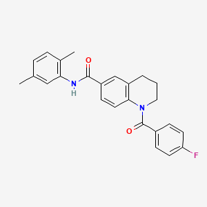 molecular formula C25H23FN2O2 B7685218 N-(2,5-dimethylphenyl)-1-(4-fluorobenzoyl)-1,2,3,4-tetrahydroquinoline-6-carboxamide 