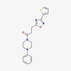 1-(4-phenylpiperazin-1-yl)-3-(3-(thiophen-2-yl)-1,2,4-oxadiazol-5-yl)propan-1-one