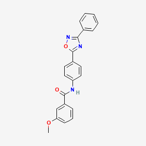 molecular formula C22H17N3O3 B7685248 3-methoxy-N-[4-(3-phenyl-1,2,4-oxadiazol-5-yl)phenyl]benzamide 