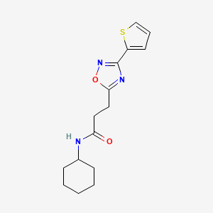 N-cyclohexyl-3-[3-(thiophen-2-yl)-1,2,4-oxadiazol-5-yl]propanamide