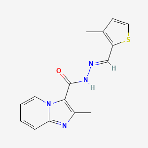 molecular formula C15H14N4OS B7685281 2-methyl-N'-[(E)-(3-methylthiophen-2-yl)methylidene]imidazo[1,2-a]pyridine-3-carbohydrazide 