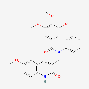 N-(2,5-dimethylphenyl)-N-((2-hydroxy-6-methoxyquinolin-3-yl)methyl)-3,4,5-trimethoxybenzamide