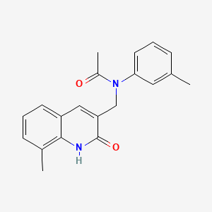 molecular formula C20H20N2O2 B7685325 N-((2-hydroxy-8-methylquinolin-3-yl)methyl)-N-(m-tolyl)acetamide 