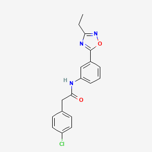 2-(4-chlorophenyl)-N-[3-(3-ethyl-1,2,4-oxadiazol-5-yl)phenyl]acetamide