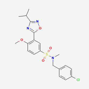 N-(4-chlorobenzyl)-3-(3-isopropyl-1,2,4-oxadiazol-5-yl)-4-methoxy-N-methylbenzenesulfonamide